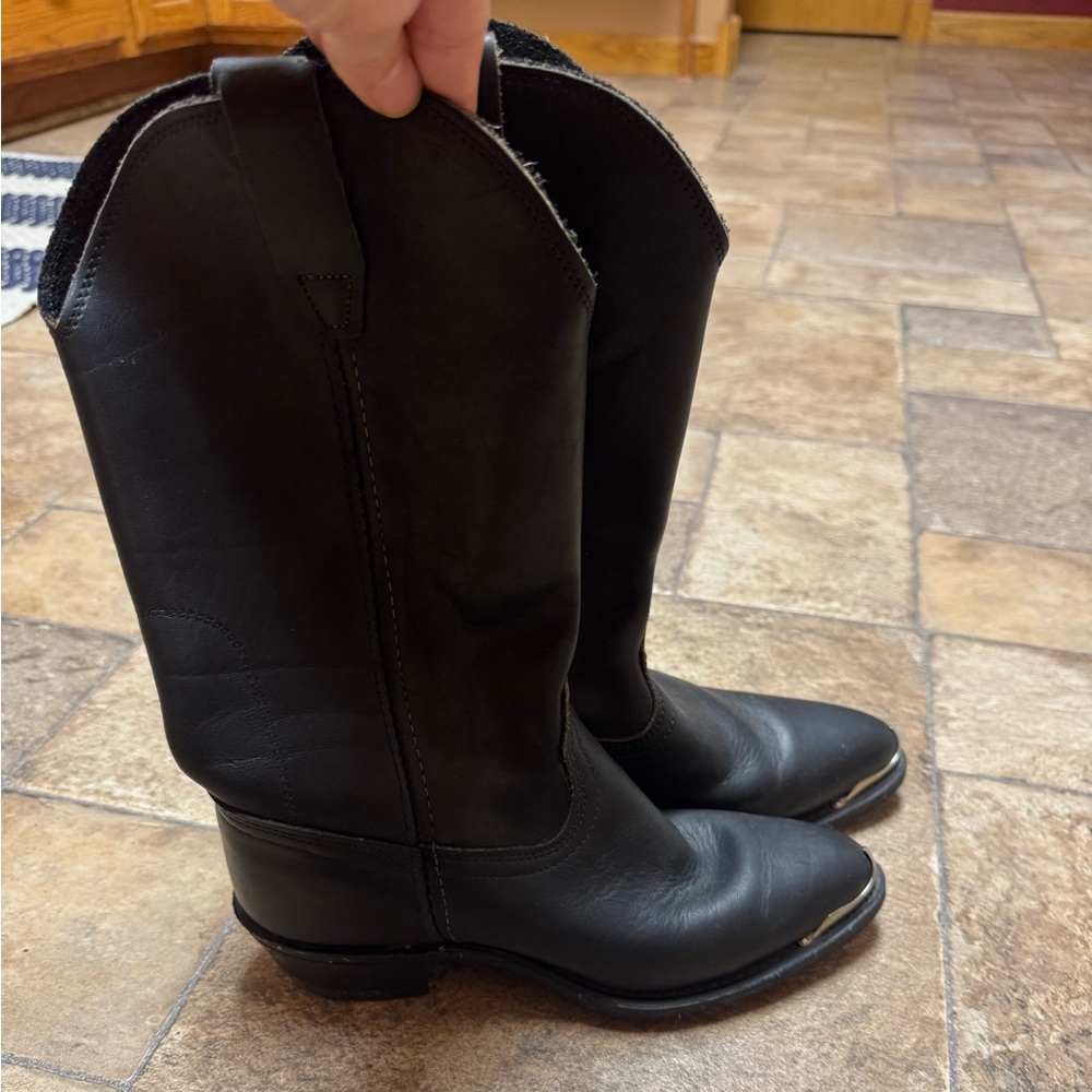 Georgia black leather western cowboy boot size 7